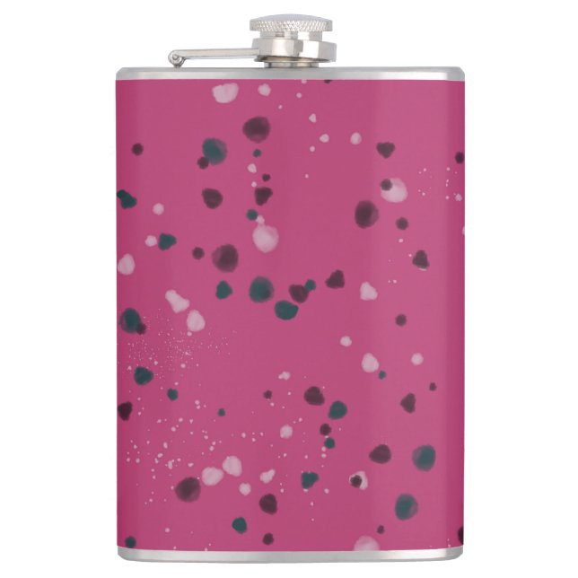 Hot Pink With Confetti Flask (Front)