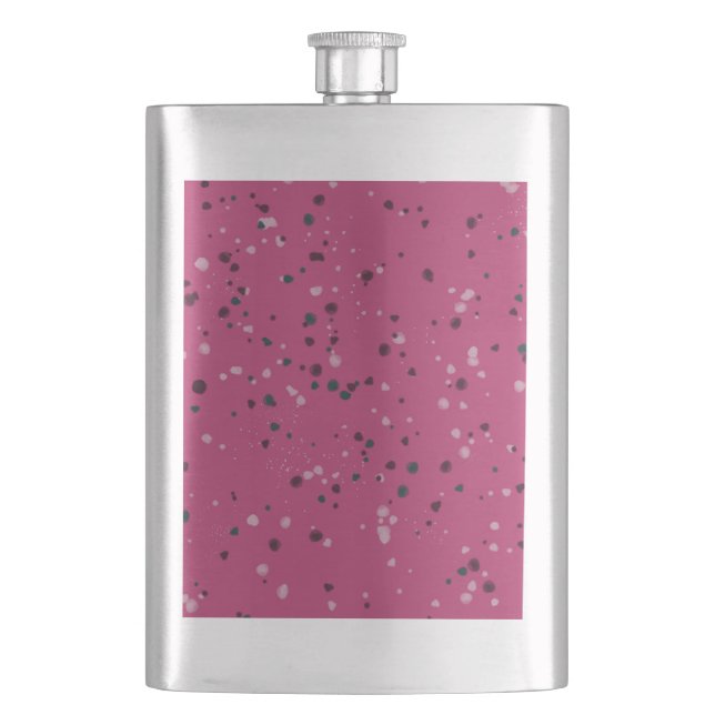 Hot Pink With Confetti Flask (Front)