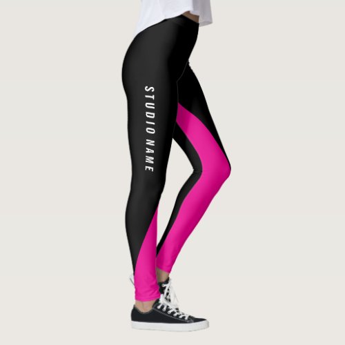 Hot pink with custom color and Name Leggings