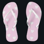 Hot Pink with Cute White Hearts Pattern Flip Flops<br><div class="desc">NewParkLane - Flip Flops,  with a cute pattern of hand drawn little white hearts,  against a hot pink background A cute design for a girl's birthday party,  a wedding,  or a baby shower.

Check out this collection for matching items. Also available in blush pink.</div>