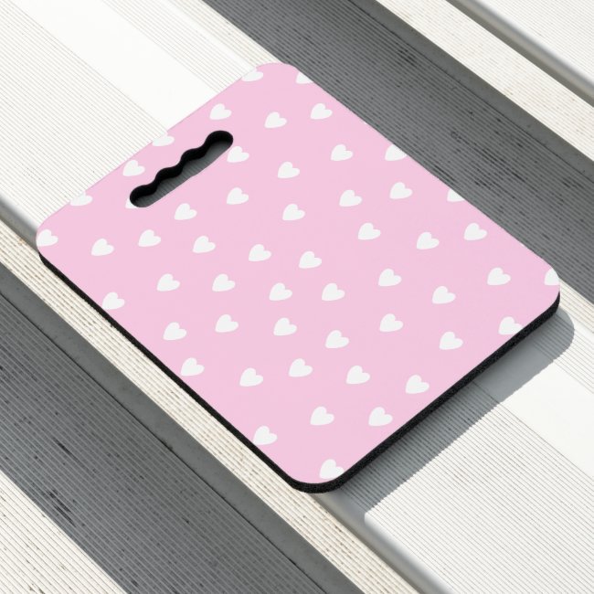 Hot Pink with Cute White Hearts Pattern