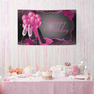 Hot Pink Women Birthday Banner