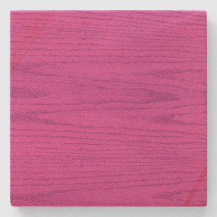 Hot Pink Woodgrain Square Coaster