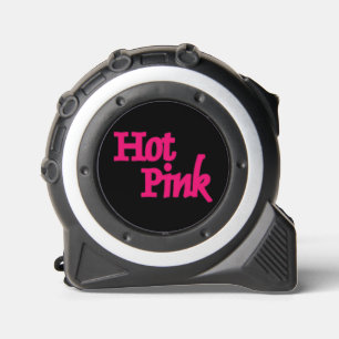 Hot Pink word black tape measure