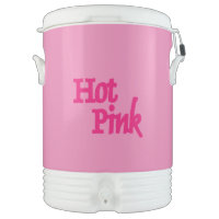 Hot Pink word pink beverage cooler 10 gallon