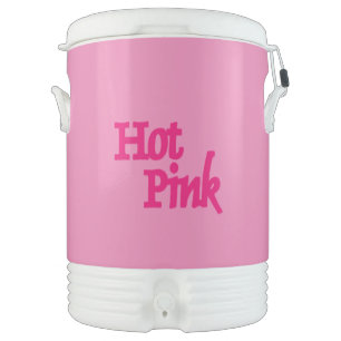Hot Pink word pink beverage cooler 10 gallon