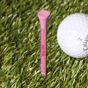 Hot Pink word stripe pink golf tee