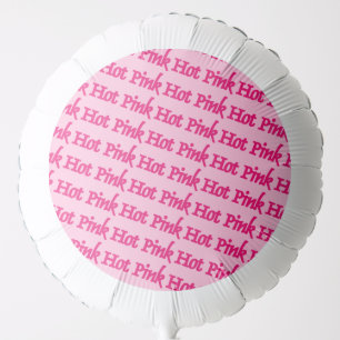 Hot Pink word tilted pink helium balloon