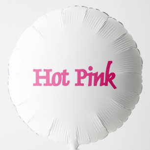 Hot Pink word white helium balloon
