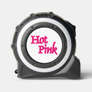 Hot Pink word white tape measure