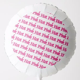 Hot Pink word white tilted helium balloon