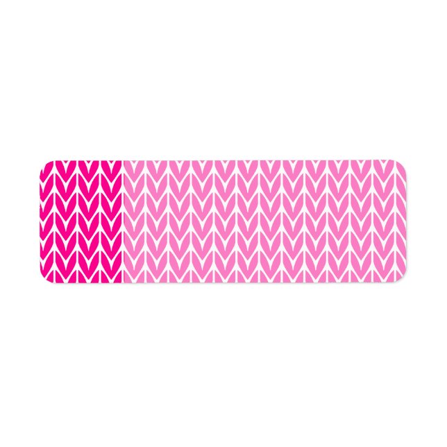 Hot Pink Yarn Style Chevrons Knit Label (Front)