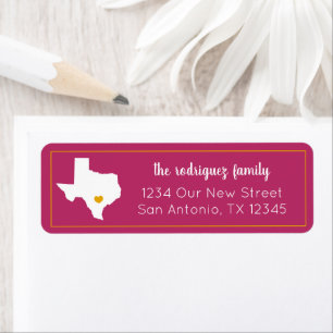 Hot Pink & Yellow Home Sweet Home - Texas Moving Label