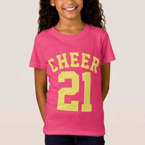 Hot Pink  Yellow Kids  Sports Jersey Design T_Shirt