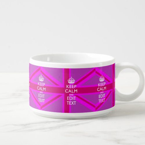 Hot Pink Your Keep Calm Edit Text Union Jack Bowl