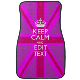 Hot Pink Your Keep Calm Edit Text Union Jack Car Mat