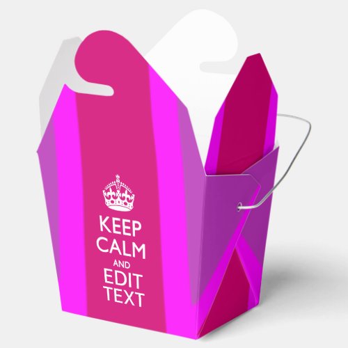 Hot Pink Your Keep Calm Edit Text Union Jack Favor Boxes