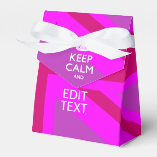 Hot Pink Your Keep Calm Edit Text Union Jack Favor Boxes