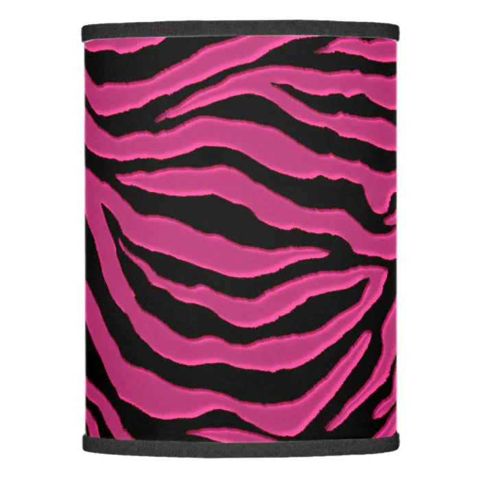 Hot Pink Zebra Animal Print Lamp Shade, Zebra Stripe Lamp Shade