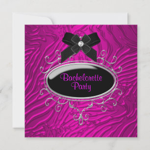 Hot Pink Zebra Bachelorette Party Invitation