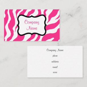 Hot Pink Zebra Business Card