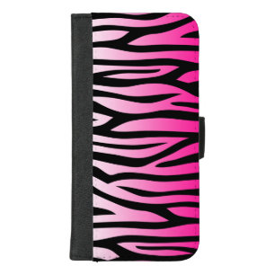 Hot Pink Zebra Pattern iPhone 8/7 Plus Wallet Case