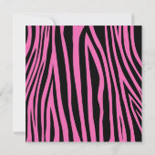 Hot Pink Zebra Photo Quinceanera Invitations (Back)