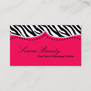 Hot Pink Zebra Print Animal Pattern Business Card