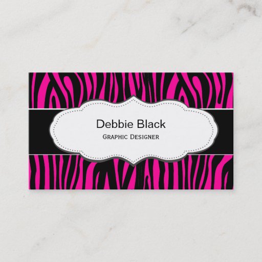 Customizable Hot Pink Zebra print business cards