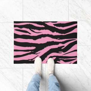 Hot Pink Zebra Print Doormat