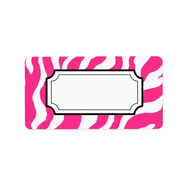 Hot Pink Zebra Print Label (Front)