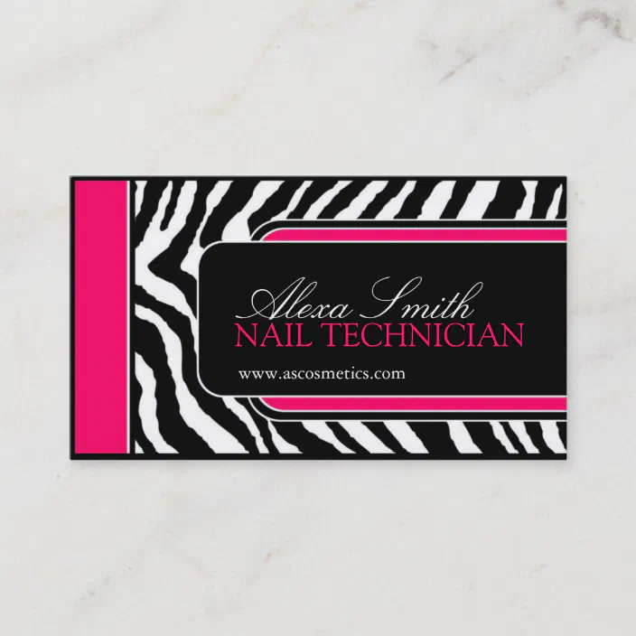 Hot Pink Zebra Print Salon Business Cards Zazzle Com