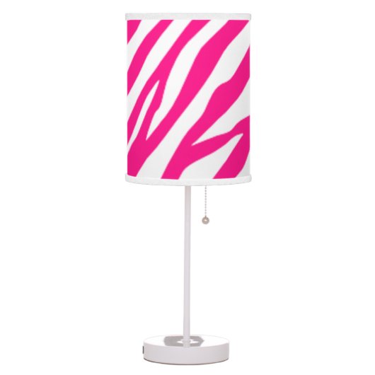 Hot Pink Zebra print table lamp (Left)