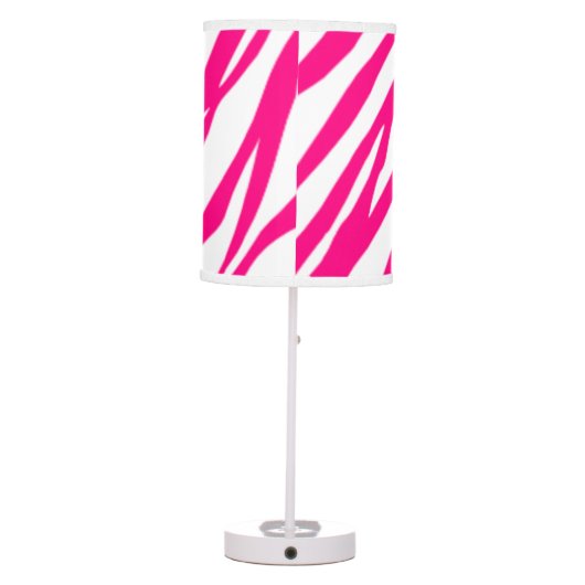 Hot Pink Zebra print table lamp (Back)