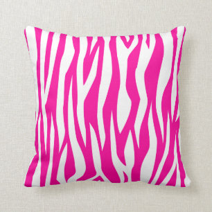 Hot Pink Zebra Print Throw Pillow