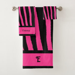 Hot Pink Zebra Print Towel