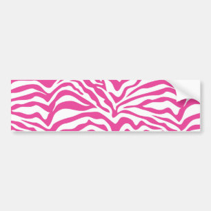 Hot Pink Zebra Print Wild Animal Stripes Novelty Bumper Sticker