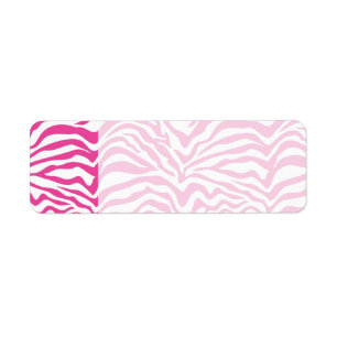Hot Pink Zebra Print Wild Animal Stripes Novelty Label