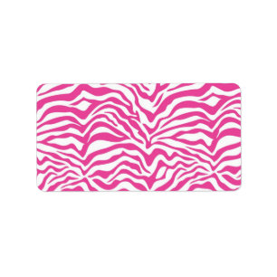 Hot Pink Zebra Print Wild Animal Stripes Novelty Label