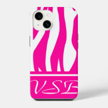 Hot Pink Zebra Print with monogram