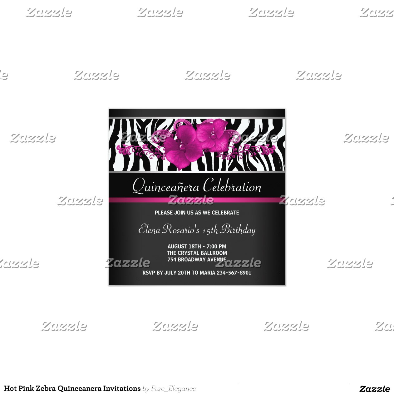 Zebra Quince Invitations 3