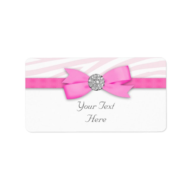 Hot Pink Zebra Return Address Label (Front)