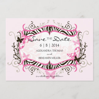 Hot Pink Zebra Save the Date