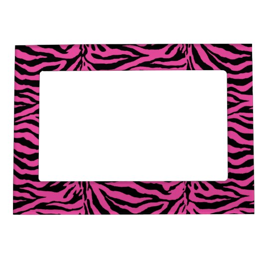 Hot Pink Zebra Skin Texture Background Magnetic Frame | Zazzle.com