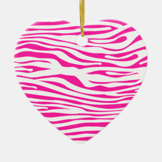 Hot Pink Zebra stripe pattern animal print Ceramic Ornament