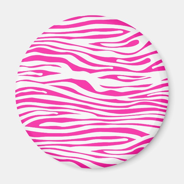 Hot Pink Zebra stripe pattern animal print Magnet (Front)