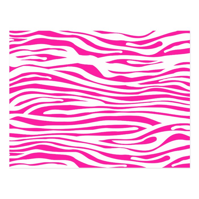 Hot Pink Zebra stripe pattern animal print Post Cards