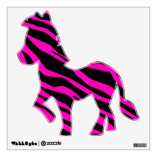 Hot Pink Zebra Striped 12 x 12 Wall Sticker