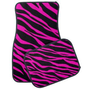 Hot Pink Zebra Striped Car Floor Mat