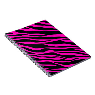 Hot Pink Zebra Striped Notebook